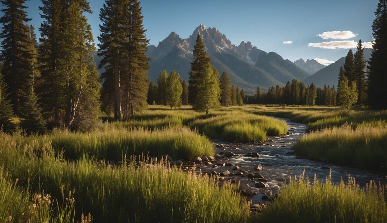 A diverse ecosystem thrives in Teton Valley, with lush forests, flowing rivers, and abundant wildlife. Conservation efforts are evident through restored wetlands and protected habitats
